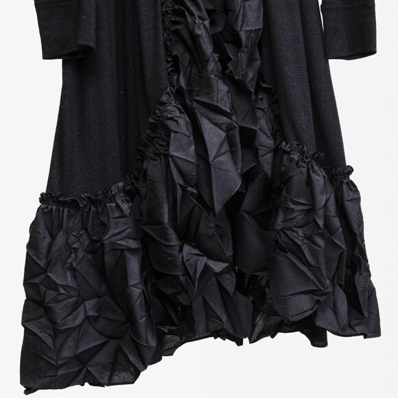 Marie Sainte Pierre Black Duster with Ruffle Edge Collar - Picture 7 of 10